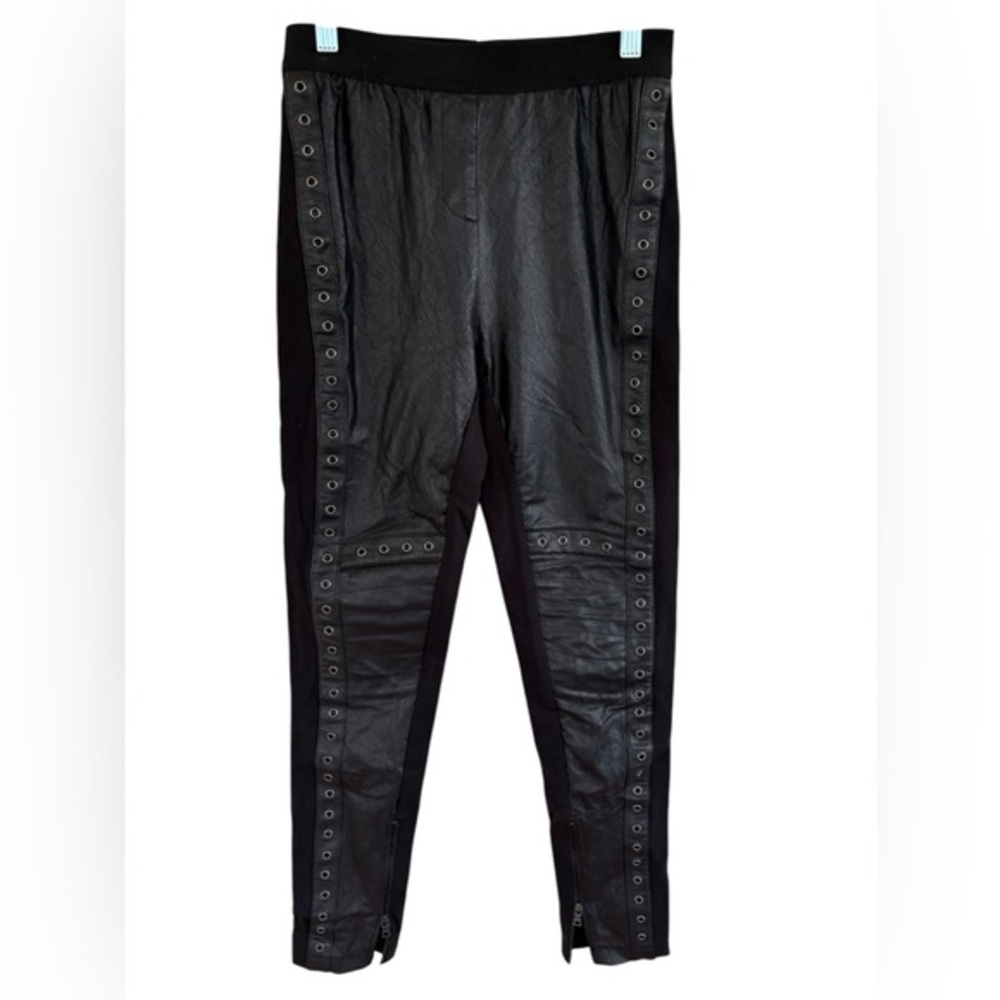 NWT BCBG Maxazria Beysa Black Faux Leather Leggings Pants‎ Women's Size XS